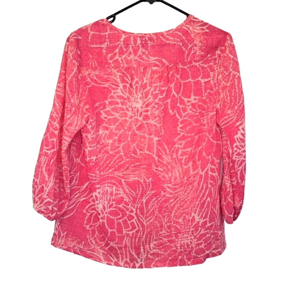Tommy Bahama Pink Floral Tropical Lightweight Button Up Blouse Coverup Size XS - Picture 2 of 6